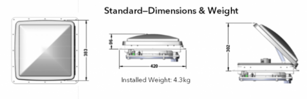 MaxxAir - MaxxFan Standard, 350x350mm, Remote Control, Smoke