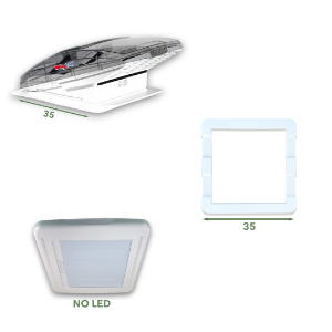 Maxxair - Bundle - Maxxfan Deluxe Tint 35x35 and Maxxshade with DU3535 Roof Adapter